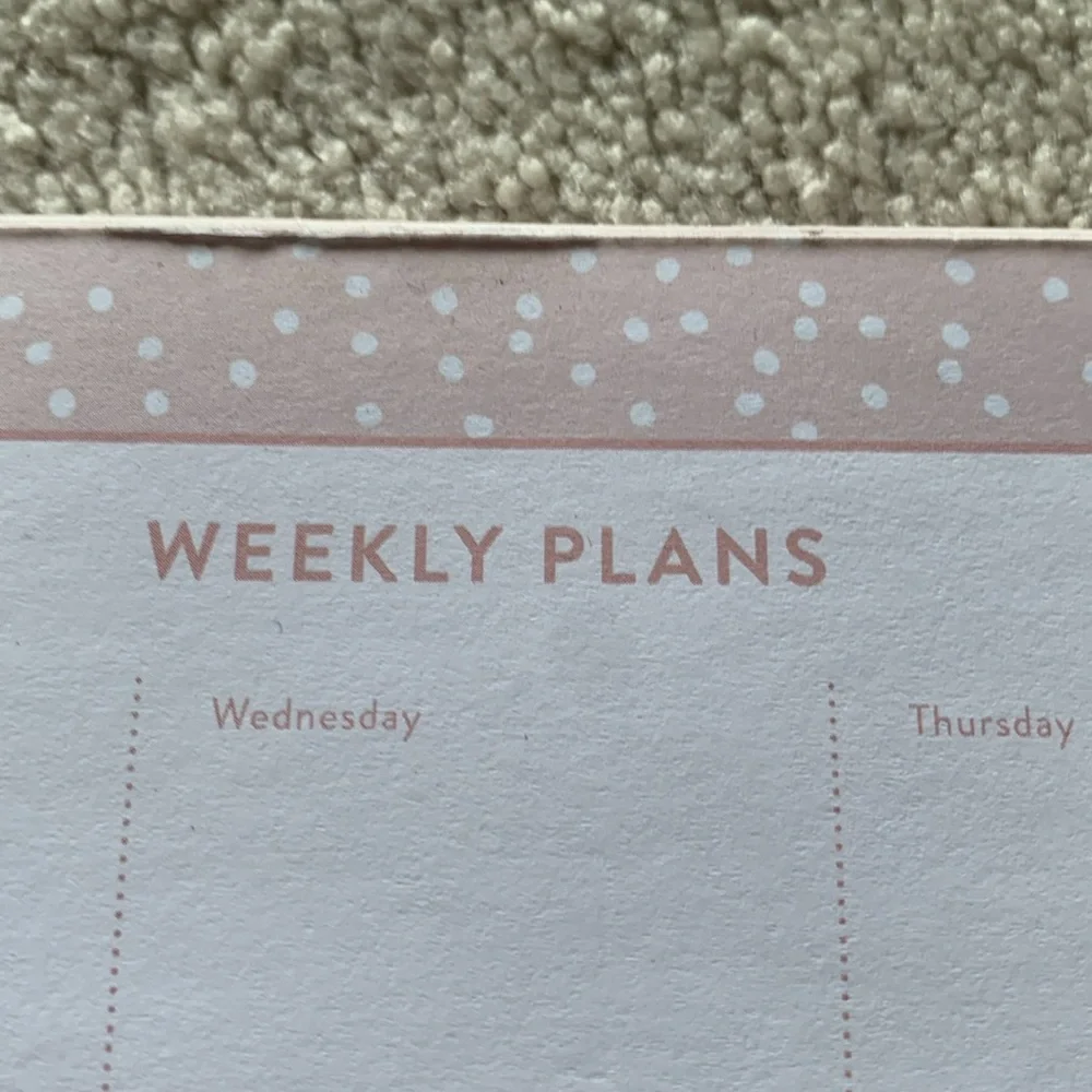 Weekly planner pad soft pink
